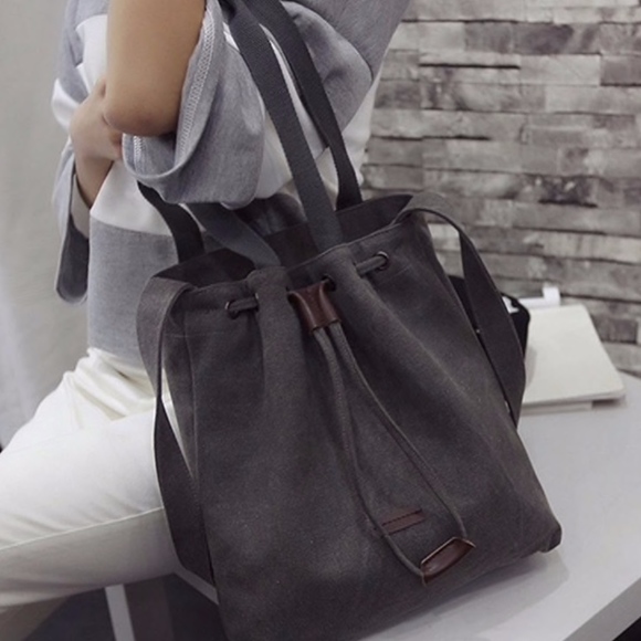 NEW! Canvas Tote w/Shoulder & Hand Strap - Picture 2 of 6